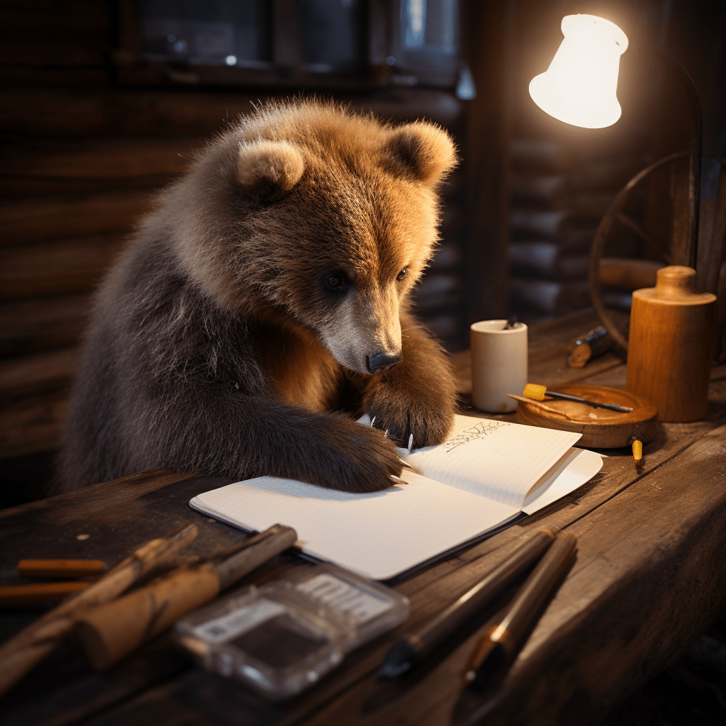 Writing Services offered by Joanice and her team. A cute bear writing a book